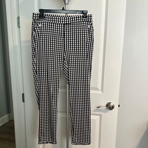 Women’s Navy and White Check Pants Sz 4